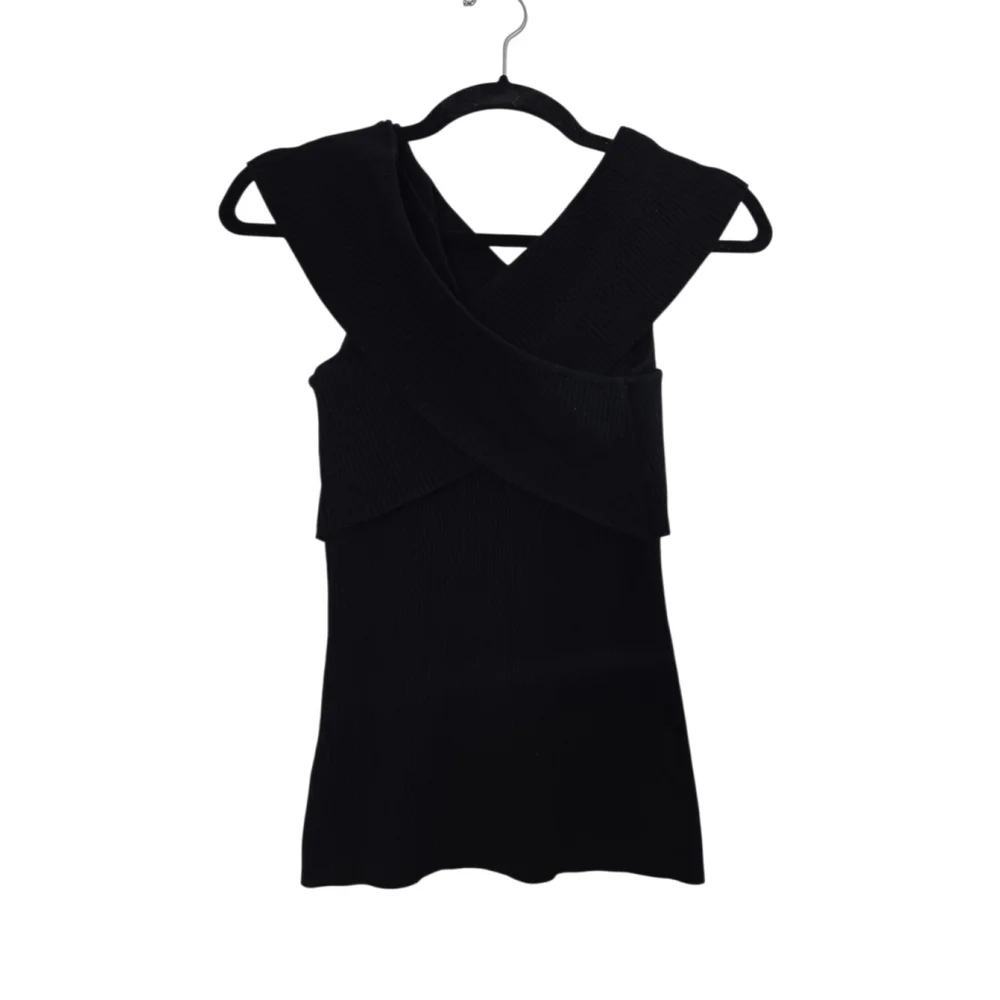 inc international concepts Tank Top Black Size Medium INC Criss Cross - Picture 2 of 4